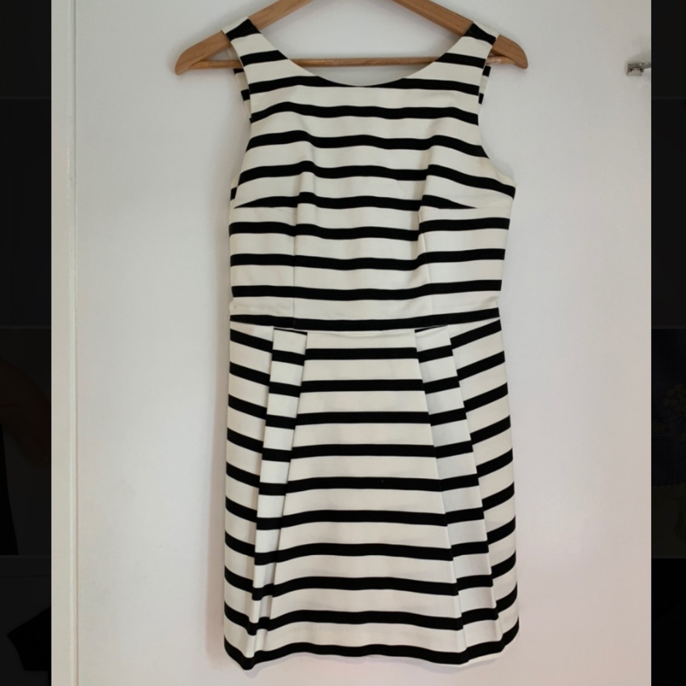 Zara Black and White Striped Sleeveless Dress
